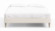 Lit adulte 140x190 en velours côtelé beige avec sommier à lattes - Dina