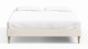 Lit adulte 140x190 en velours côtelé beige avec sommier à lattes - Dina