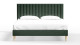 Lit adulte 140x190 en velours vert avec tête de lit matelassée - Eliot
