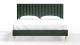 Lit adulte 140x190 en velours vert avec tête de lit matelassée - Eliot