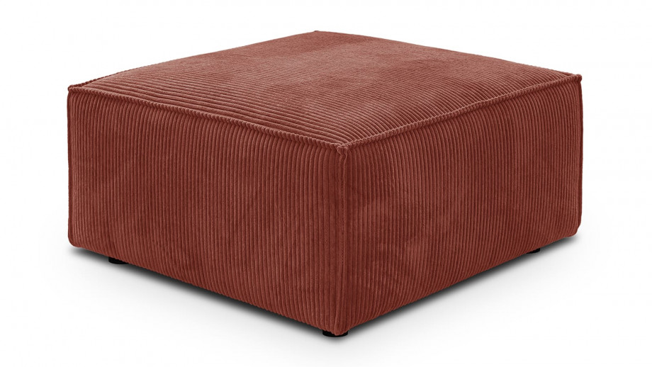 Pouf en velours côtelé rouille - Livia