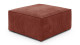 Pouf en velours côtelé rouille - Livia