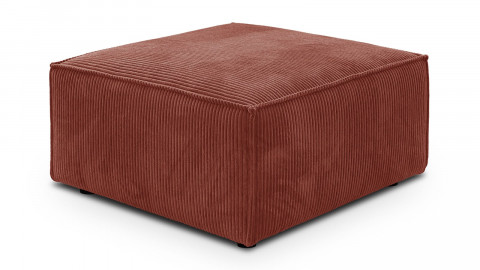 Pouf en velours côtelé rouille - Livia