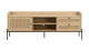 Meuble TV 1 porte 2 tiroirs en cannage naturel et effet chêne 160 cm - Iris