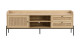 Meuble TV 1 porte 2 tiroirs en cannage naturel et effet chêne 160 cm - Iris