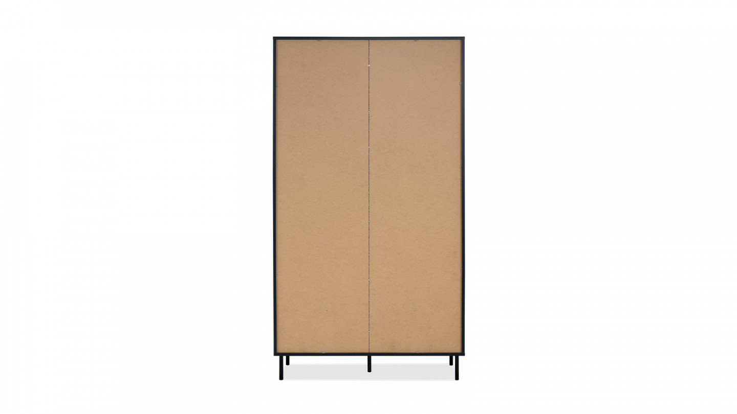 Vaisselier 2 portes vitrées 2 tiroirs bleu nuit 100 cm - Agata