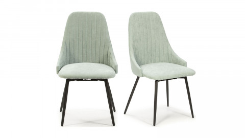 Lot de 2 chaises pivotantes en tissu bleu turquoise - Baia