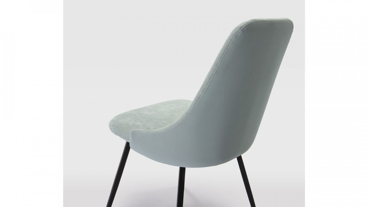 Lot de 2 chaises pivotantes en tissu bleu turquoise - Baia