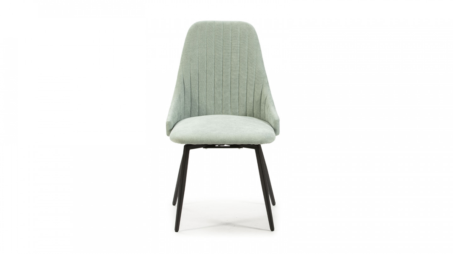 Lot de 2 chaises pivotantes en tissu bleu turquoise - Baia
