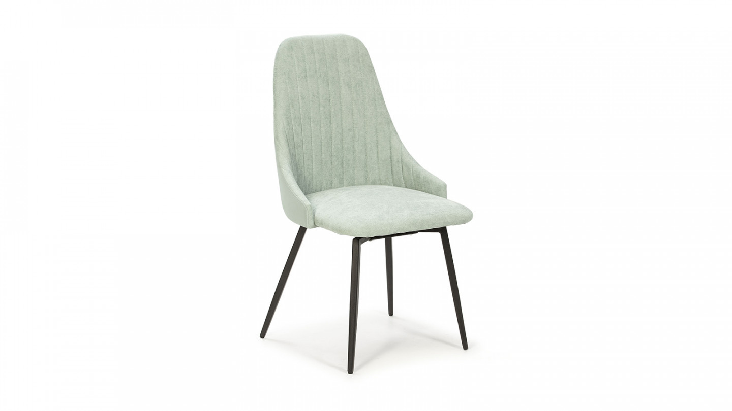 Lot de 2 chaises pivotantes en tissu bleu turquoise - Baia