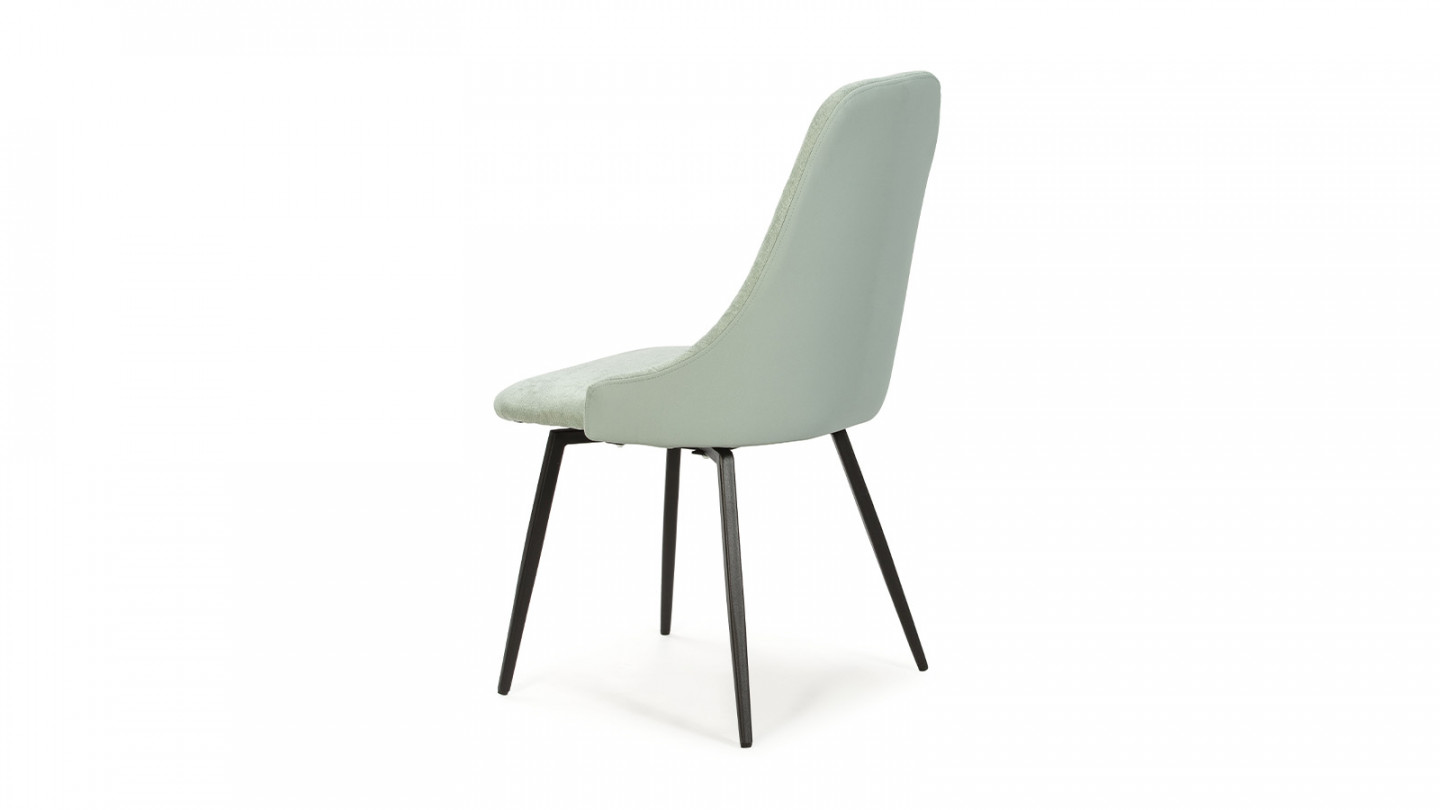 Lot de 2 chaises pivotantes en tissu bleu turquoise - Baia