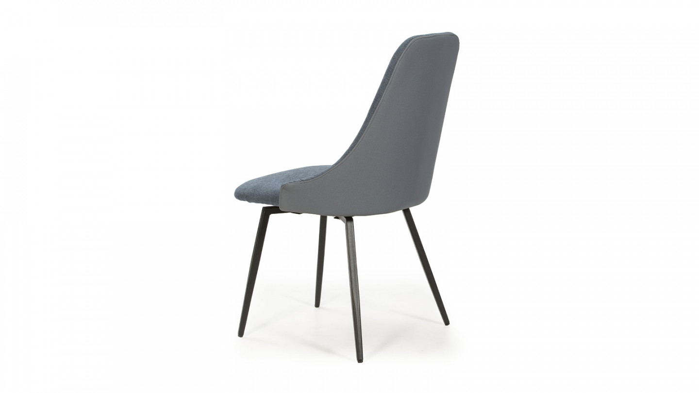 Lot de 2 chaises pivotantes en tissu bleu - Baia