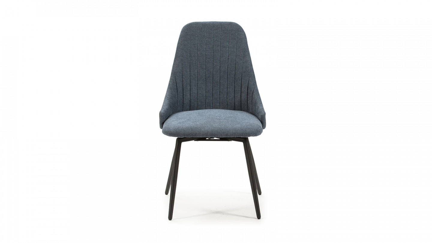 Lot de 2 chaises pivotantes en tissu bleu - Baia