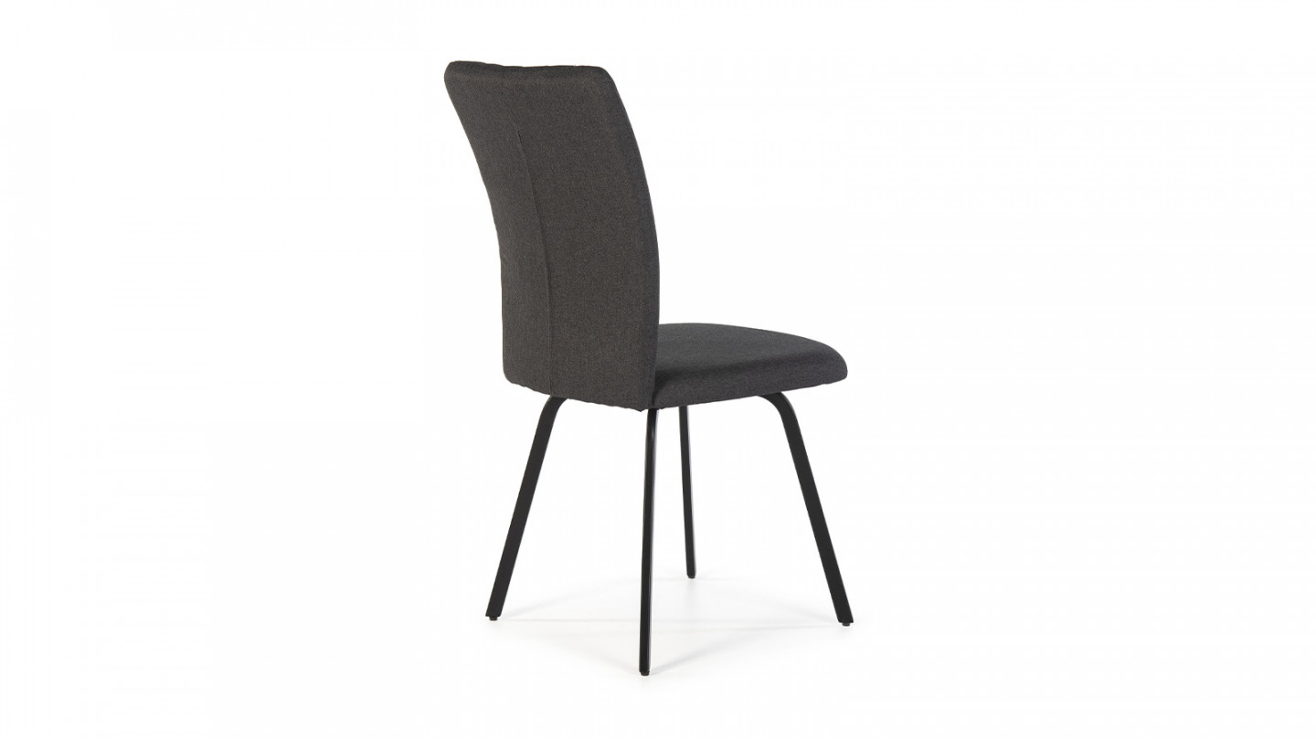 Lot de 4 chaises en tissu gris foncé - Lonni