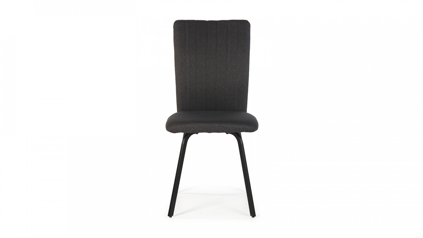 Lot de 4 chaises en tissu gris foncé - Lonni