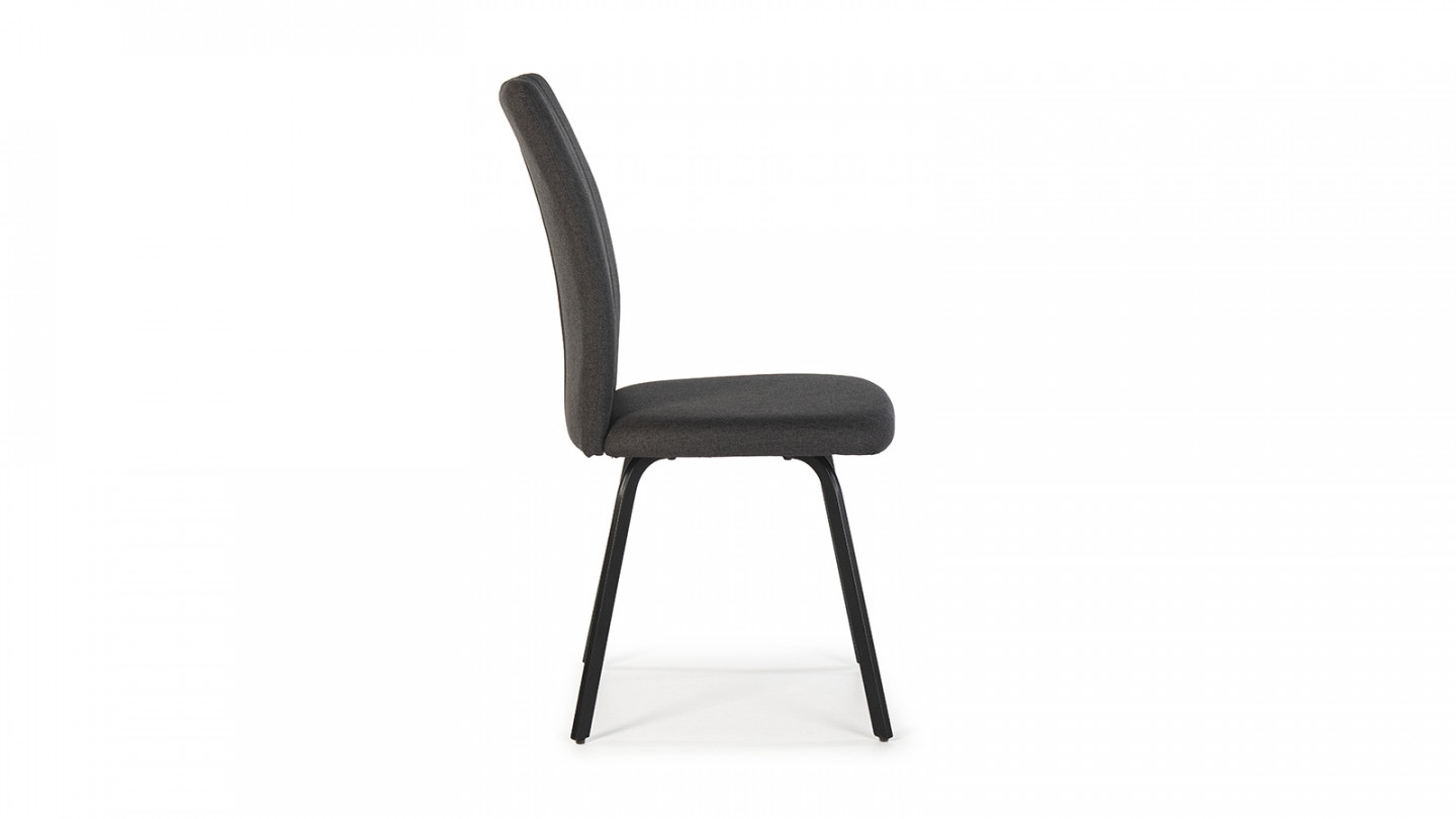 Lot de 4 chaises en tissu gris foncé - Lonni