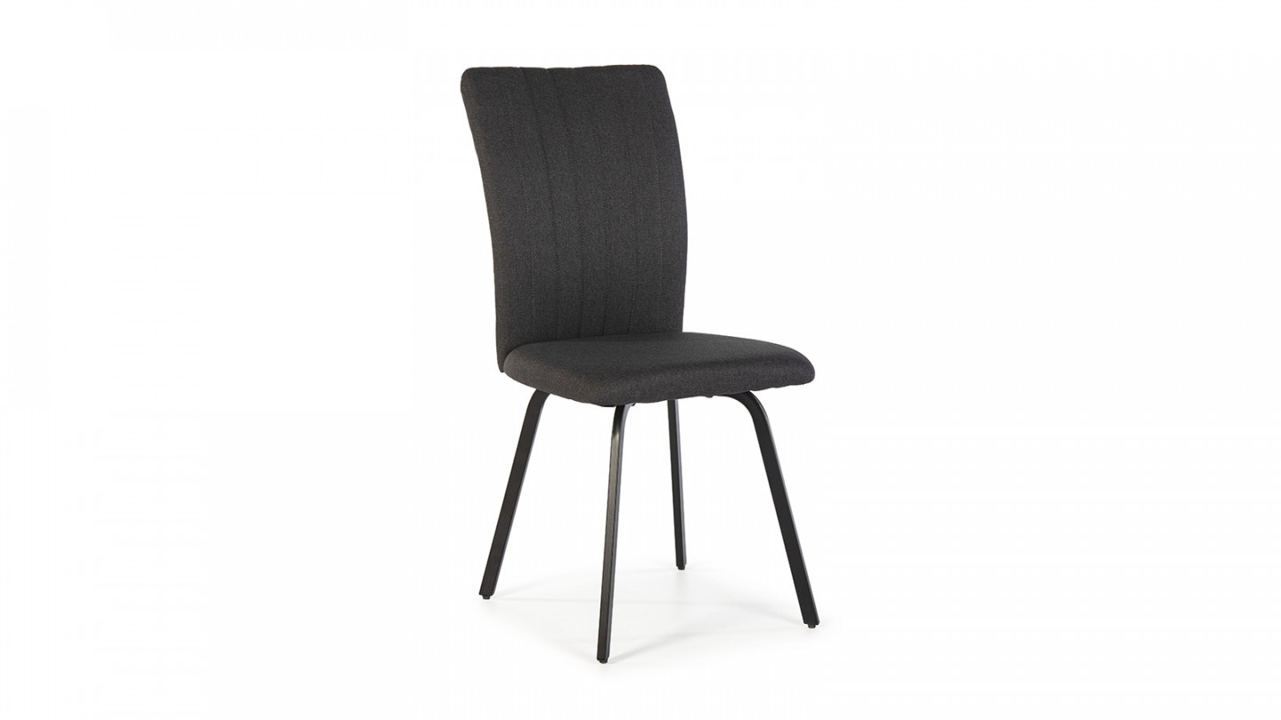 Lot de 4 chaises en tissu gris foncé - Lonni