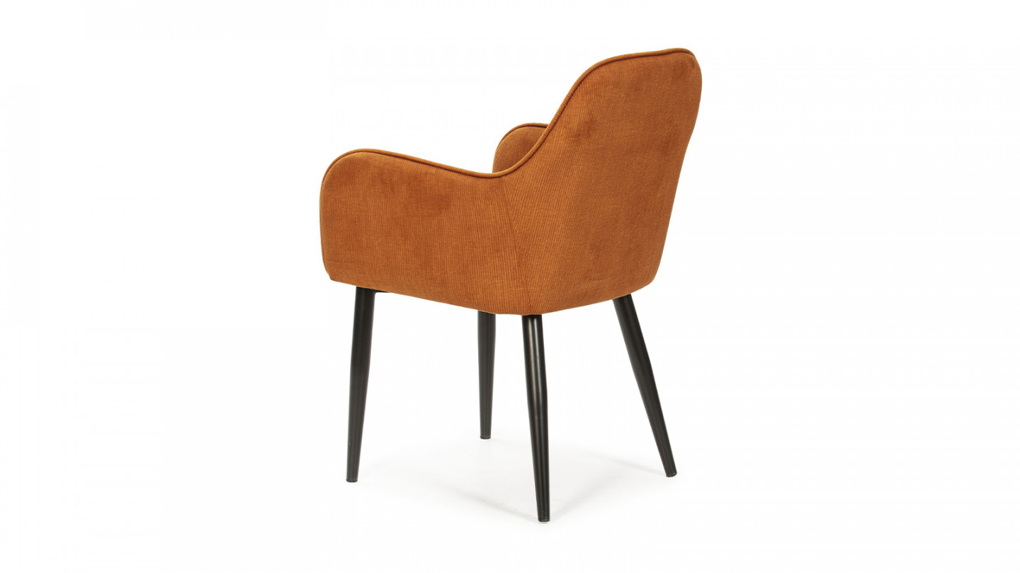 Lot de 2 fauteuils de salle à manger en velours côtelé rouille - Archie