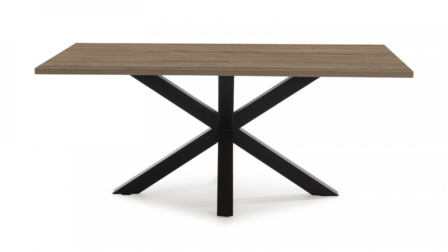 Table à manger rectangulaire effet noyer 180 cm - Clara