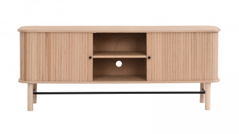 Meuble TV à portes coulissantes placage chêne 150 cm - Lino