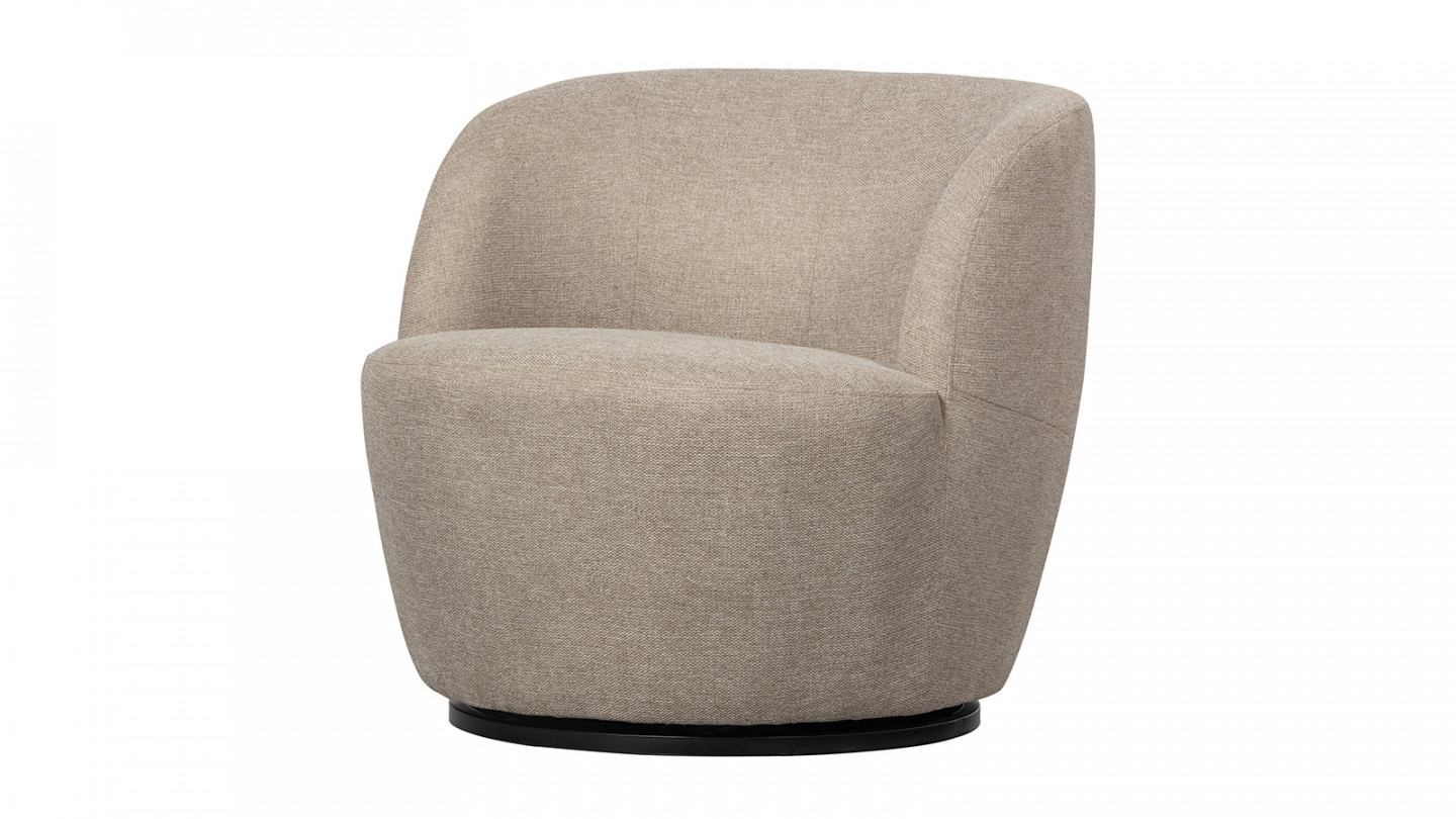 Fauteuil pivotant en tissu sable - Serra