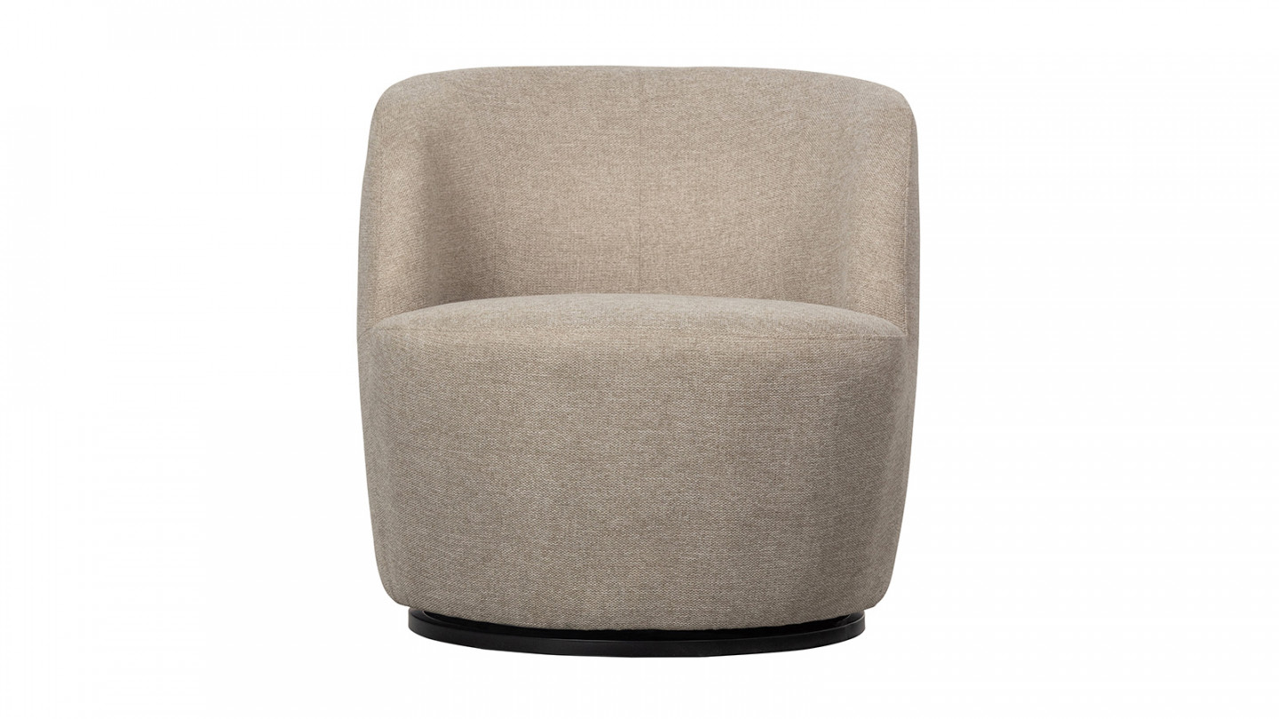 Fauteuil pivotant en tissu sable - Serra