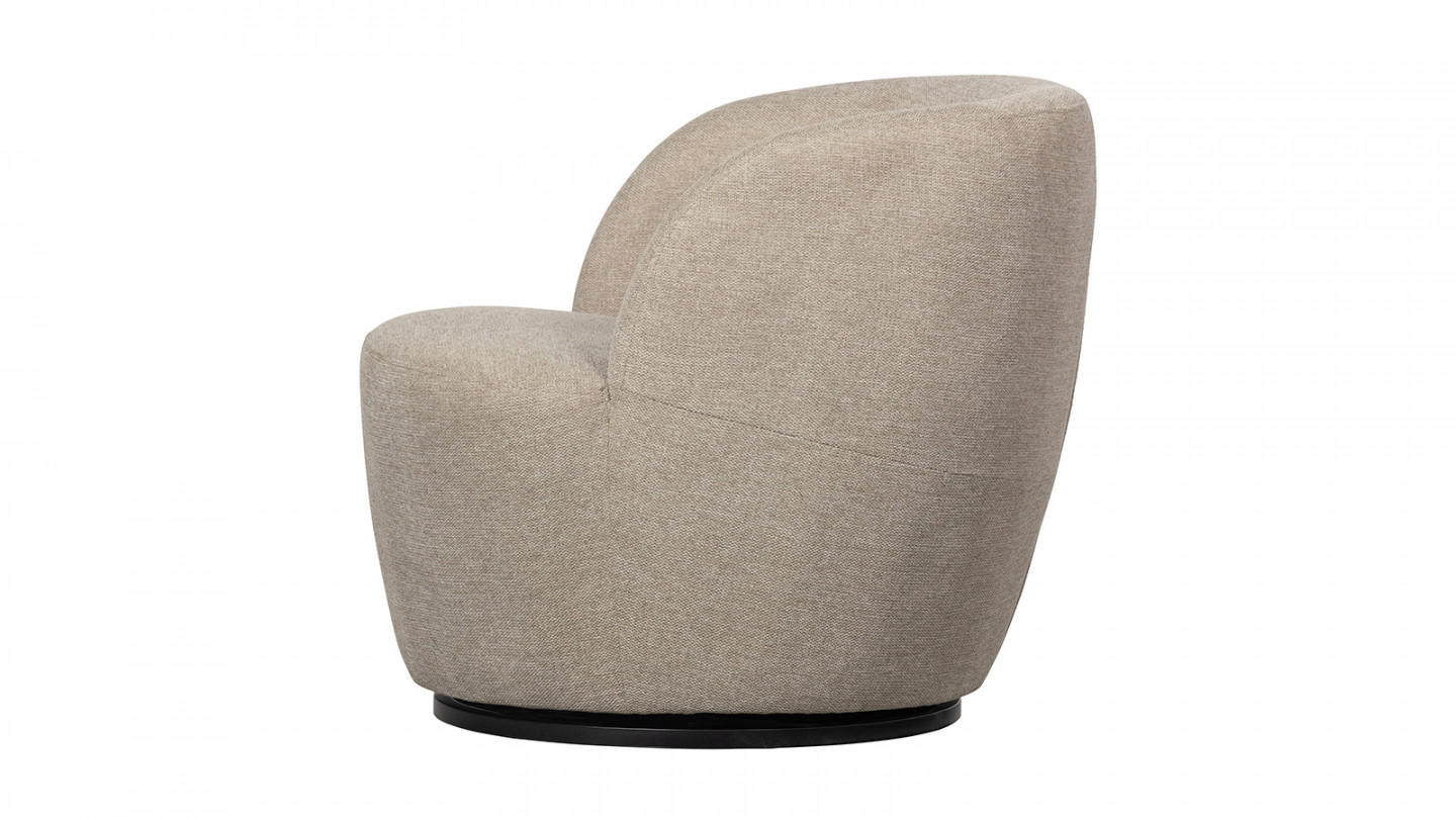 Fauteuil pivotant en tissu sable - Serra