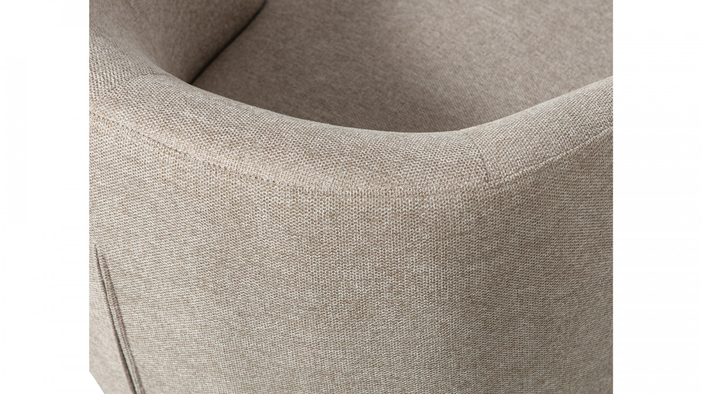 Fauteuil pivotant en tissu sable - Serra