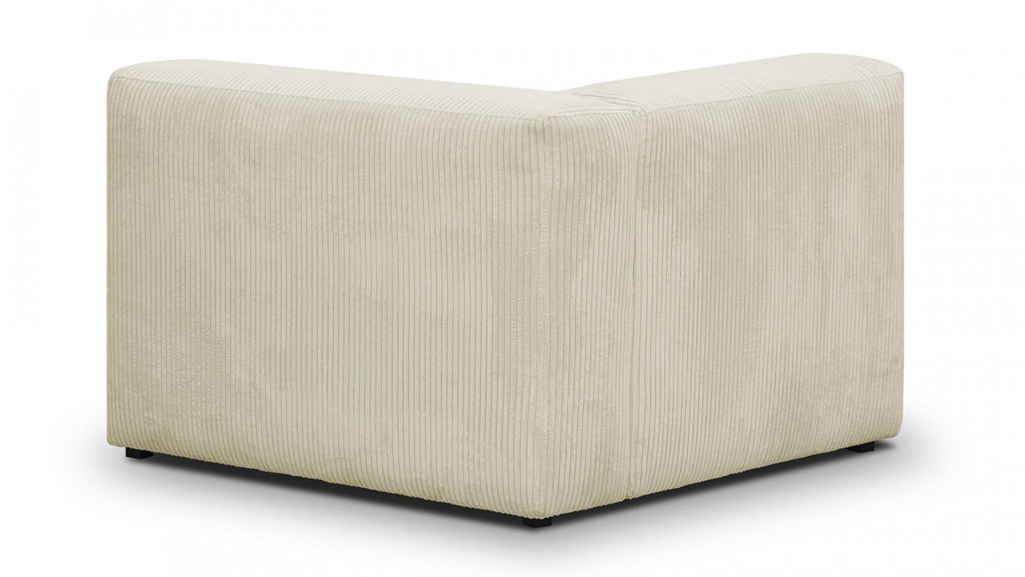 Chauffeuse d'angle à droite modulable en velours côtelé beige - Modulo