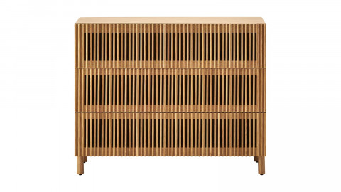 Commode 3 tiroirs placage chêne/frêne 100 cm - Umea